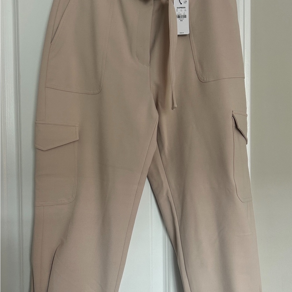 Express Beige Ankle Cargo Pants - Picture 8 of 9